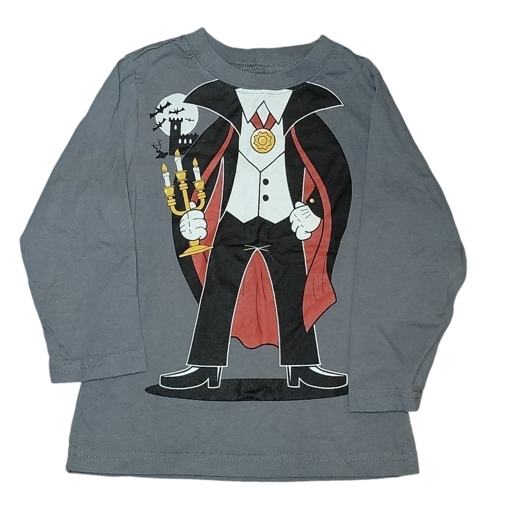 5/$25 Children’s place size 3T long sleeve Halloween vampire theme gray shirt